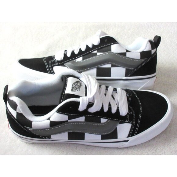 Vans Men's Knu Skool Mega Checkerboard Black White Skate Shoes sizes NIB - Picture 1 of 5